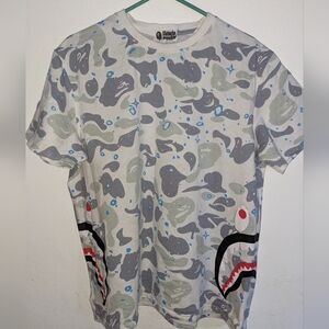 BAAPE, a Showering APE, Side Shark-Bite T-shirt, (lightly used)